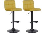 Set Di 2 Sgabelli Da Bar - Sgabelli Da Cucina - Altezza Regolabile E Design Moderno | Colore: Giallo