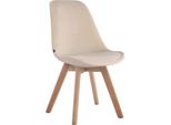 Sedia Da Pranzo Sedia Visitatore - Poltrona Confortevole - Velluto E Legno | Colore: Crema | Colore Abbigliamento: Naturale