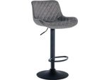 Sgabello Da Bar Con Schienale - Sgabello Alto - Girevole A 360° E Regolabile | Colore: Grigio Scuro. Materiale: Morbido