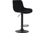 Sgabello Da Bar In Velluto - Design Moderno - Regolabile In Altezza E Girevole A 360° | Colore: Nero | Colore Base: Nero