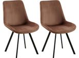 Set Di 2 Sedie Da Pranzo In Velluto - Sedie Da Cucina - Girevoli A 360° E Comode | Colore: Marrone