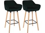 Sgabello Da Bar, Sgabello In Velluto, Elevato Comfort Di Seduta - Moderno - Legno Di Faggio | Colore: Verde