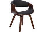 Sedia Da Pranzo - Sedia Da Cucina - Comoda Con Braccioli | Colore: Noce/Nero | Materiale: Polvere