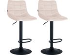 Set Di 2 Sgabelli Da Bar - Sgabelli Da Cucina - Seduta Regolabile Per Un Comfort Ottimale | Colore: Beige | Colore Base: Nero