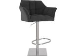 Sgabello Da Bar Kordel Grigio Scuro, Sgabello Da Bar, Regolabile E Robusto Fino A 240 Kg - Comfort E Look Moderno
