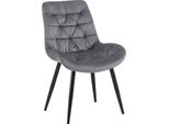 Sedia Da Pranzo, Poltrona In Velluto, Elevato Comfort Di Seduta - Look Senza Tempo, Colore: Grigio Scuro