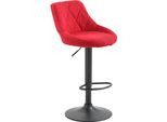 Sgabello Moderno In Tessuto - Sgabello - Girevole A 360° Con Elevazione A Gas | Colore: Rosso | Colore Base: Nero