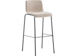 Sgabello Da Bar In Stile Moderno - Sgabello - Impilabile, Comfort Ergonomico | Colore: Crema | Colore Base: Nero