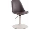 Sedia Da Pranzo In Pelle Finta - Sedia Moderna - Regolabile In Altezza E Girevole A 360° | Colore: Marrone | Colore Base: Bianco