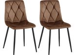 Set Di 2 Sedie Da Pranzo - Sedie Da Cucina - Elevato Comfort Di Seduta, Rivestimento In Velluto