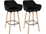 Sgabello Da Bar, Sgabello In Velluto, Elevato Comfort Di Seduta - Moderno - Legno Di Faggio | Colore: Nero