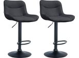 Set Di 2 Sgabelli Da Bar - Sgabello - Comfort Ergonomico, Regolabile In Altezza | Colore: Nero | Colore Base: Nero