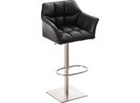 Sgabello Da Bar Moderno - Sedia Elegante - Girevole E Regolabile A 360° | Colore: Nero | Colore Base: Acciaio Inox