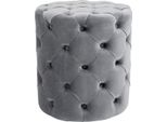 Pouf Chesterfield In Velluto - Poggiapiedi, Poggiapiedi - Elegante E Di Facile Manutenzione, Grigio, M
