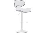 Sgabello Da Bar Moderno - Sgabello - Seduta Comoda E Regolabile In Altezza Con Poggiapiedi | Colore: Bianco | Colore Base: Bianco