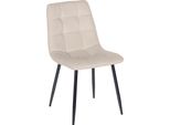 Sedia Da Pranzo Samt - Sedile In Velluto, Comfort Senza Manutenzione | Colore: Crema