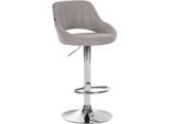 Sgabello Moderno - Sgabello - Altezza Regolabile, Girevole A 360° E Rivestimento In Tessuto | Colore: Grigio | Colore Base: Cromo