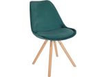 Sedia Da Pranzo In Velluto - Sedia Comfort Con Schienale - Robusta Struttura In Legno
