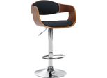 Sgabello Da Bar In Pelle Finta - Sedia - Regolabile In Altezza E Girevole A 360° Per Un Comfort Ottimale | Colore: Noce/Nero