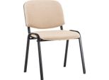 Comoda Sedia Per Visitatori, Sedia Da Reception, Design Impilabile, Ideale Per Uffici E Conferenze, Colore: Crema