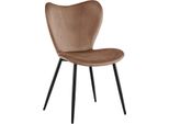 Sedia Da Pranzo In Velluto Marrone - Lussuosa Sedia Da Cucina - Comfort Ergonomico E Robusta Struttura In Metallo
