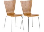 Set Di 2 Sedie Per Visitatori - Sedute Ergonomiche Impilabili - Seduta Confortevole | Colore: Rovere