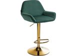 Sgabello Da Bar In Velluto - Sgabello - Elevato Comfort Di Seduta, Regolabile E Girevole | Colore: Verde Scuro