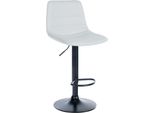Sgabello Da Bar In Pelle Finta - Sgabello - Comfort Regolabile In Altezza - Design Senza Tempo | Colore: Bianco | Colore Base: Nero