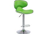 Sgabello Da Bar Moderno - Sgabello - Seduta Comoda E Regolabile In Altezza Con Poggiapiedi | Colore: Verde | Colore Base: Cromo