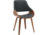Sedia Da Pranzo - Sedia Da Sala Da Pranzo - Design Confortevole, Seduta Per Il Soggiorno | Colore: Noce/Nero | Materiale: Pelle Finta