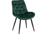Sedia Da Pranzo, Poltrona In Velluto, Elevato Comfort Di Seduta - Look Senza Tempo, Colore: Verde