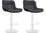 Set Di 2 Sgabelli Da Bar - Sgabello - Comfort Ergonomico, Regolabile In Altezza | Colore: Nero | Colore Base: Bianco