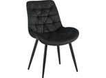 Sedia Da Pranzo, Poltrona In Velluto, Elevato Comfort Di Seduta - Look Senza Tempo, Colore: Nero