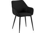 Sedia Da Pranzo Moderna - Sedia Nera - Comoda E Facile Da Pulire - Rivestimento In Tessuto