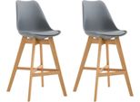 Set Di 2 Sgabelli Da Bar - Sgabello - Elevato Comfort Di Seduta, Design Moderno E Robusto | Colore: Grigio | Colore Abbigliamento: Naturale