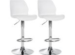 Set Di 2 Sgabelli Da Bar - Sgabello Alto - Girevole A 360° Per Un Comfort Ottimale | Colore: Bianco | Materiale: Plastica