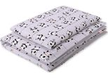 Lettino In Cotone Per Bambini, Biancheria Da Letto Per Bambini, Delicato Sulla Pelle E Sicuro 2 Pezzi, 135X100 Cm, Grigio Panda
