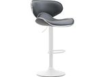 Sgabello Da Bar Moderno - Sgabello - Seduta Comoda E Regolabile In Altezza Con Poggiapiedi | Colore: Grigio | Colore Base: Bianco