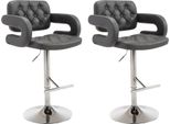 Set Di 2 Sgabelli Da Bar - Sgabello Da Bistrot - Seduta Comoda E Girevole A 360° Colore: Grigio