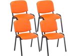Set Di 4 Sedie Per Visitatori - Sedie Beurs - Comoda Seduta Trapuntata. Colore: Arancione