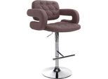 Sgabello Da Bar Regolabile In Altezza - Sgabello - Comfort | Colore: Marrone | Colore Base: Cromo