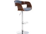 Sgabello Da Bar Di Design - Sgabello - Seduta Ergonomica, Girevole E Regolabile A 360° | Colore: Noce/Blu