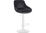 Sgabello Da Bar In Velluto - Sgabello Elegante - Seduta Girevole A 360° Con Alzata A Gas E Poggiapiedi | Colore: Grigio Scuro, Colore Base: Bianco