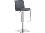 Sgabello Da Bar In Pelle Finta - Sgabello Multifunzionale - Regolabile E Ruotabile Per Un Comfort Ottimale | Colore: Grigio | Colore Base: Acciaio Inox