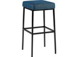 Sgabello Da Bar Con Rivestimento In Tessuto - Sgabello - Design Di Facile Manutenzione | Colore: Blu | Colore Base: Nero