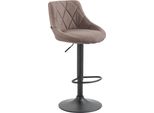 Sgabello Moderno In Tessuto - Sgabello - Girevole A 360° Con Elevazione A Gas | Colore: Taupe | Colore Base: Nero