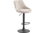 Sgabello Moderno In Tessuto - Sgabello - Girevole A 360° Con Alzata A Gas | Colore: Crema | Colore Base: Nero