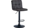 Sgabello Da Bar In Velluto - Sgabello Comfort - Regolabile E Girevole Per Il Massimo Della Comodità | Colore: Nero | Colore Base: Nero