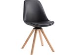 Sedia Girevole Per Visitatori - Sedia Per Riunioni - Look Esclusivo, Pelle Finta E Legno | Colore Abbigliamento: Naturale Colore: Nero