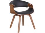 Sedia Da Pranzo - Sedia Da Cucina - Comoda Con Braccioli | Colore: Nero | Materiale: Pelle Finta